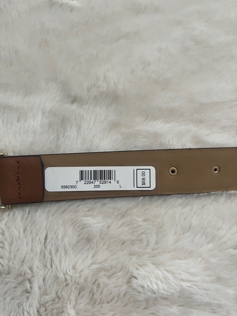 Michael Kors Brown Leather MK Circle Logo Belt with Gold Buckle - Picture 2 of 5